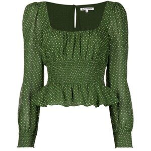 NWT Reformation Hearth Smocked Blouse Size 6
